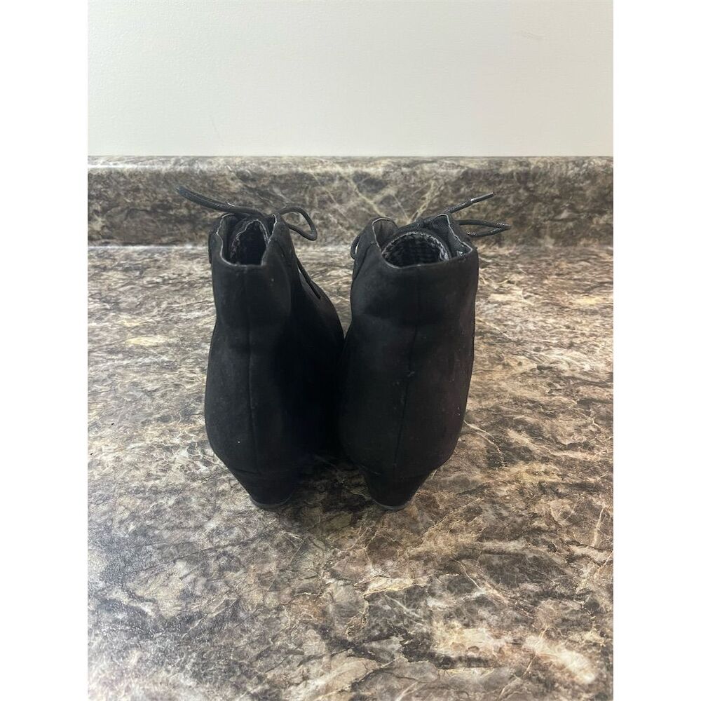 Marbella Women's Black Suede Wedge Ankle Boots Size 10M - Picture 7 of 10